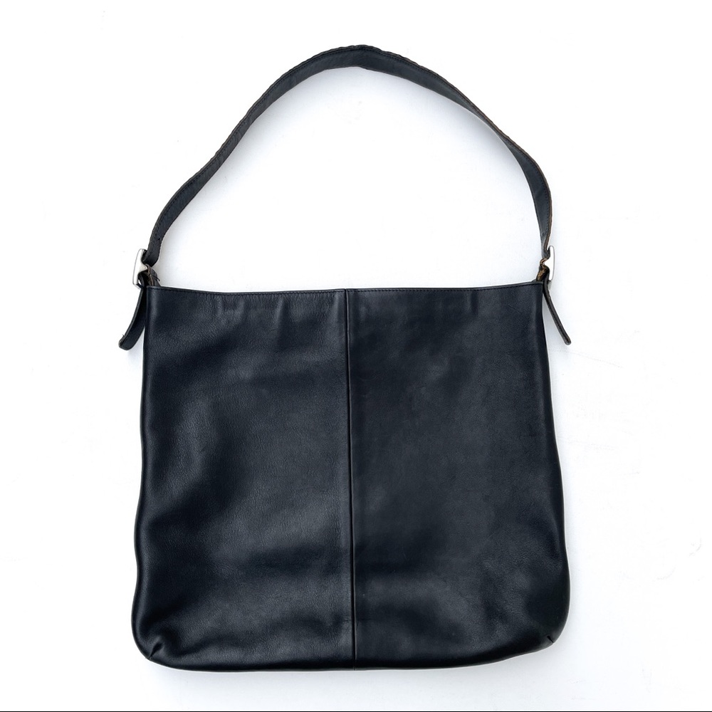 Coach Vintage Slim Legacy Large Black Leather Hobo Tote